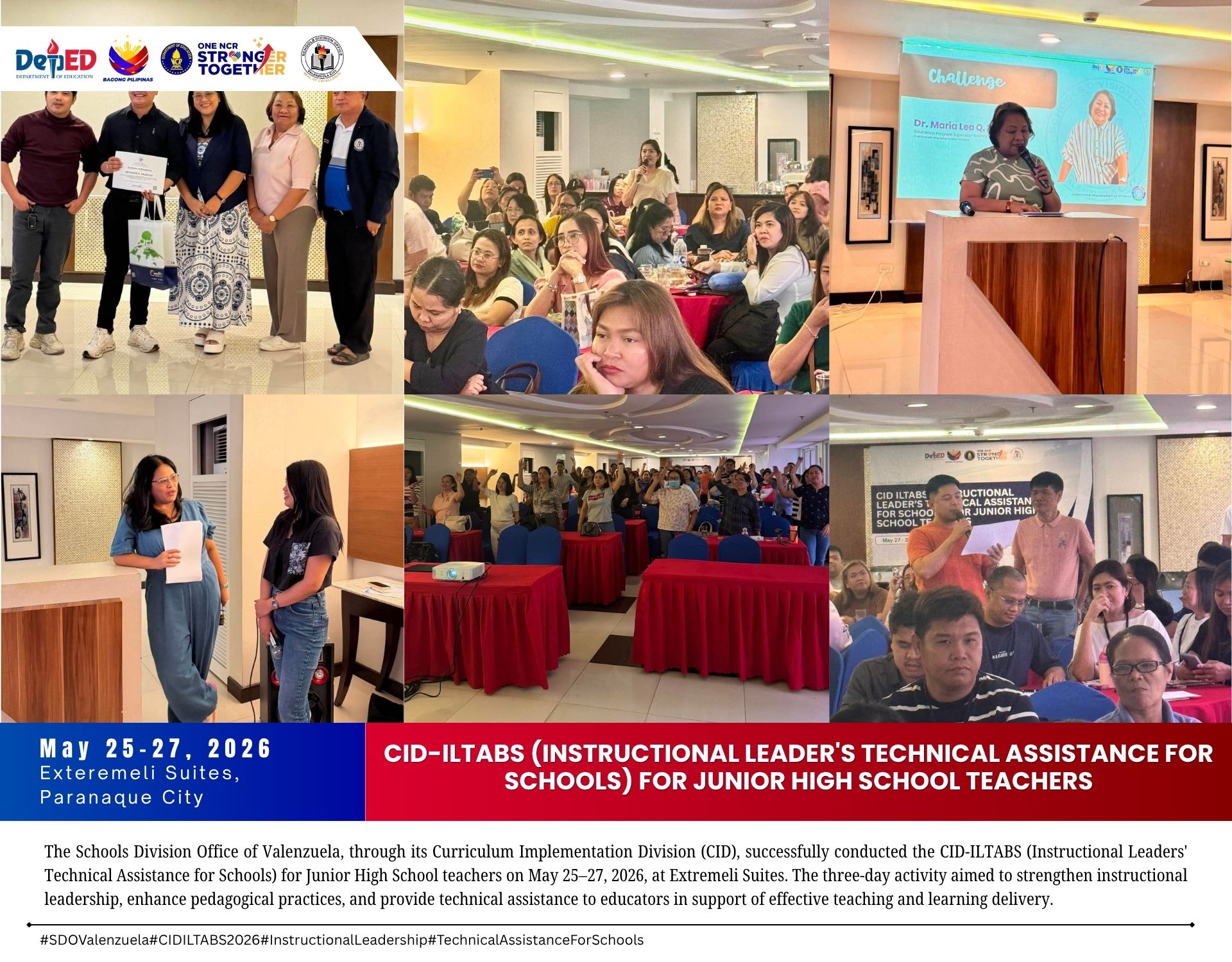 CID-ILTABS (INSTRUCTIONAL LEADER'S TECHNICAL ASSISTANCE FOR SCHOOLS) FOR JUNIOR HIGH SCHOOL TEACHERS